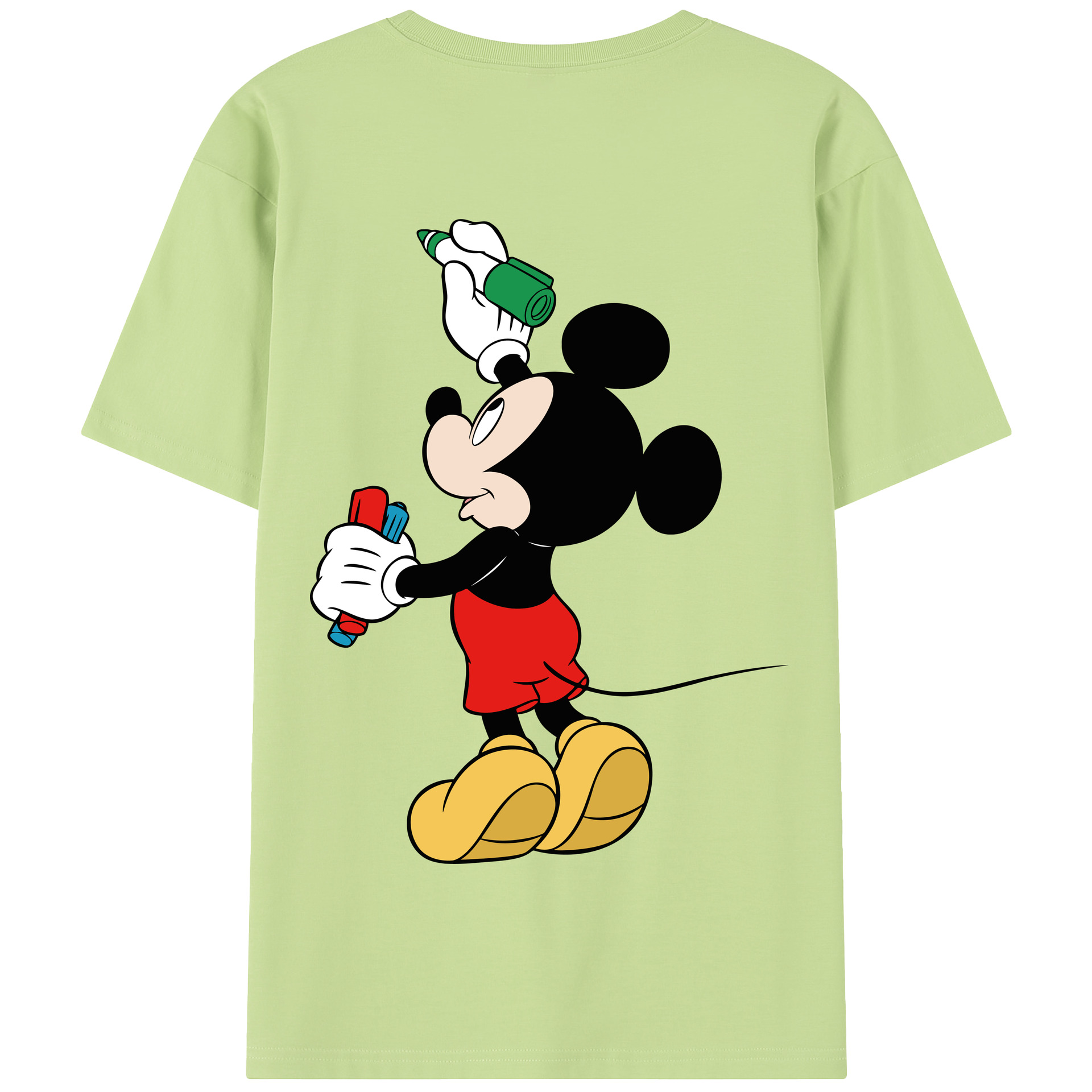 （画像用） ミッキーマウス Mickey Mouse 綿100％半袖Tシャツ（背面プリント）